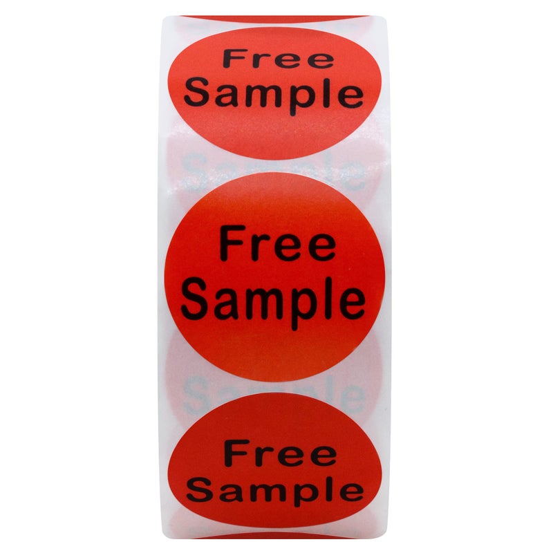Hybsk Free Sample Stickers 1 Inch Round Retail Store Sale Displays Adhesive Labels for Inventory Control Total 500 Per Roll (Red) - Image 3